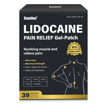 Sumifun 4% Lidocaine Patches,Maximum Strength Pain Relieving Patch Back, Shoulder, Joints, Knee Pain Relief and Muscle Soreness - 8 Hour Pain Relief (39 Count(Pack of 1)) Sumifun Au supplements