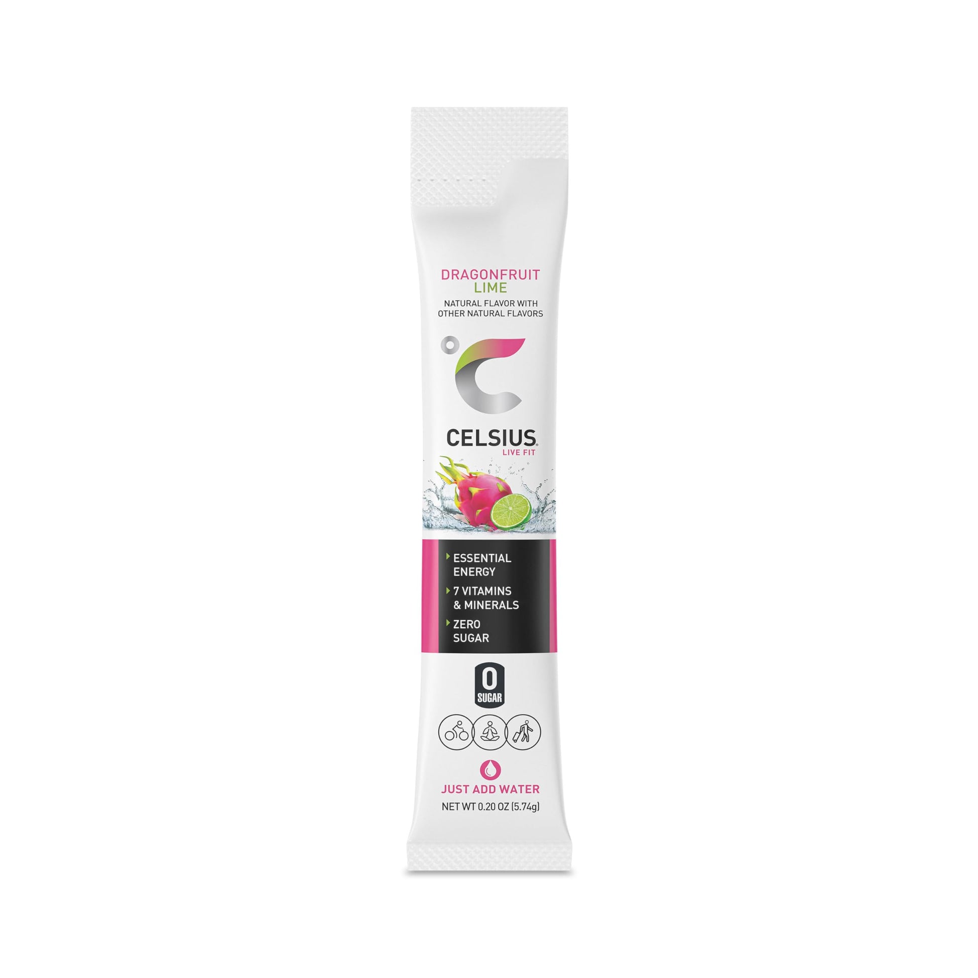 CELSIUS Dragonfruit Lime On-the-Go Powder Stick Packs, Zero Sugar 14 Count(Pack of 1) CELSIUS Au supplements