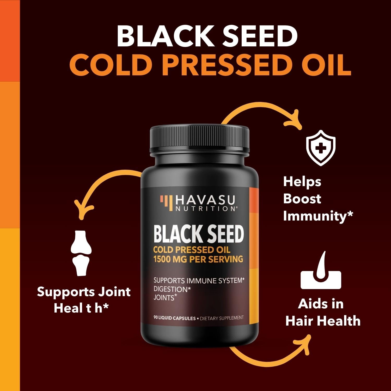 Black Seed Oil Nigella Sativa Cold-Pressed Capsules | 1500mg Black Cumin Seed Oil HAVASU NUTRITION Au supplements
