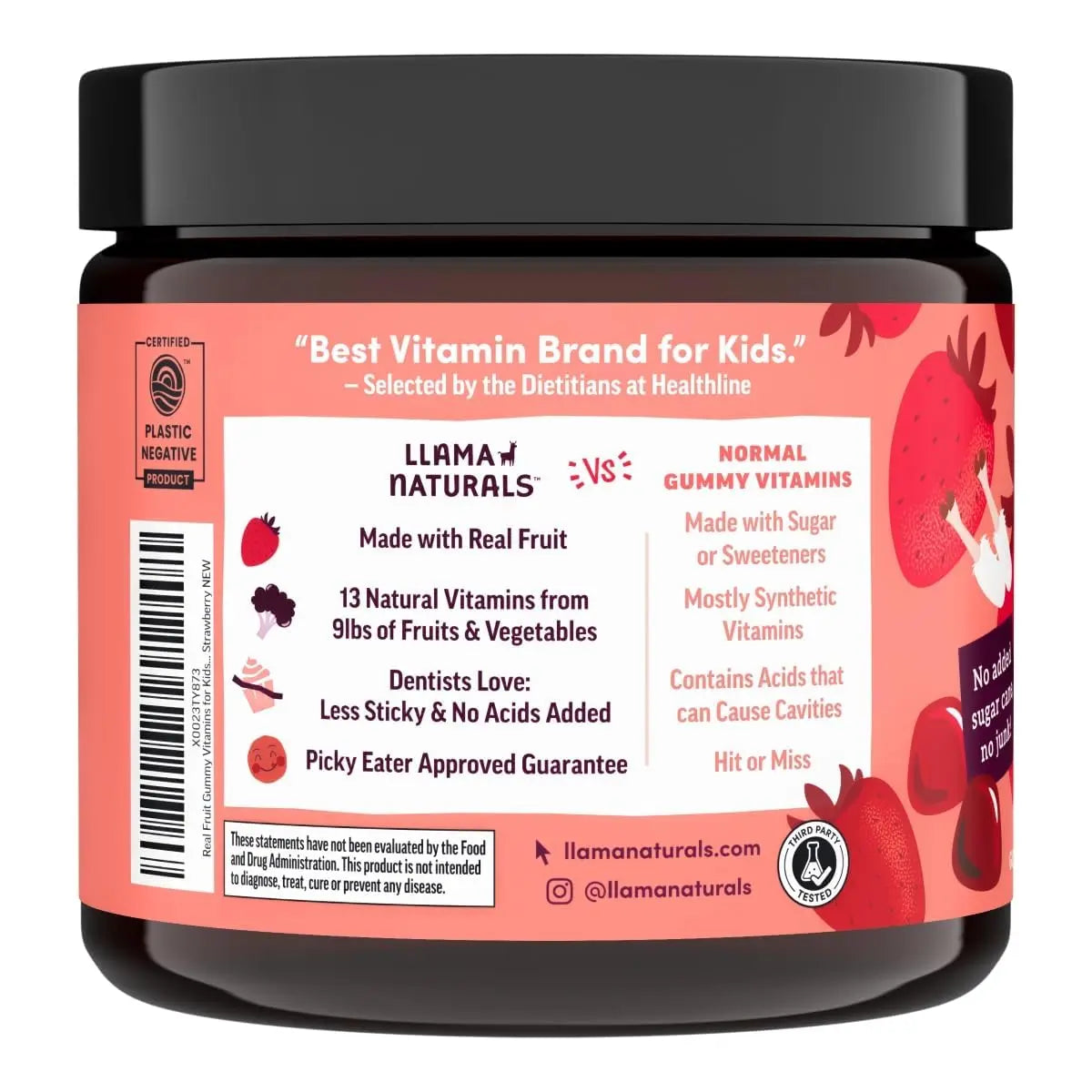 Llama Naturals Kids Multivitamin Gummies | Real Fruit, No Added Sugar Cane | Organic Vegan Toddler Whole Food Vitamins | Llama Naturals Au supplements