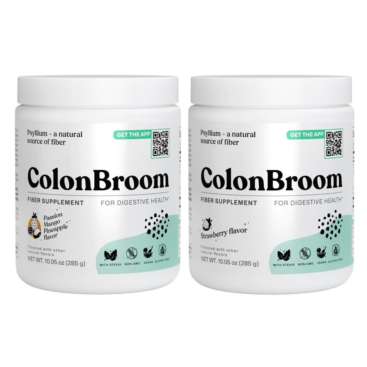 ColonBroom Psyllium Husk Powder - Colon Cleanse for Bloating Relief & Gut Health - Fiber Powder Drink - Easy to Mix - Vegan, Gluten Free, Non-GMO - Strawberry & Tropical Fruits (2 Pack) ColonBroom Au supplements