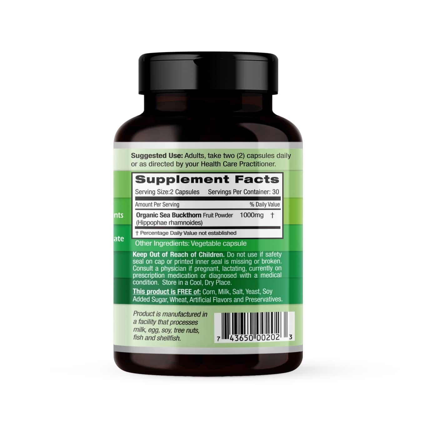 EMERALD LABS Sea Buckthorn - Dietary Supplement with Vitamins C, E & Omega 7 - Supports Adrenal, Energy, Skin & Immune Health - 60 Vegetable Capsules (30-Day Supply) EMERALD LABS Au supplements