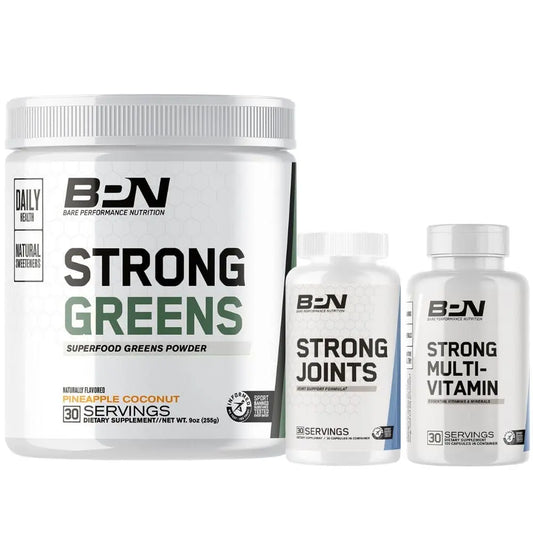 BARE PERFORMANCE NUTRITION BPN Strong Greens Superfood Powder, Strong Joints & Strong Multi-Vitamin Bundle BARE PERFORMANCE NUTRITIONAu supplements