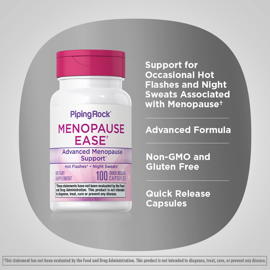 Piping Rock Menopause Ease Supplement | 100 Capsules | Advanced Support for Women | with Black Cohosh and Wild Yam | Non-GMO, Gluten Free Piping Rock Au supplements