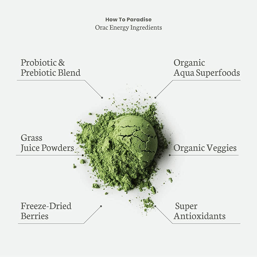 Paradise ORAC Energy Greens Powder Extract, Super Antioxidants, Probiotics for Gut Paradise Herbs Au supplements