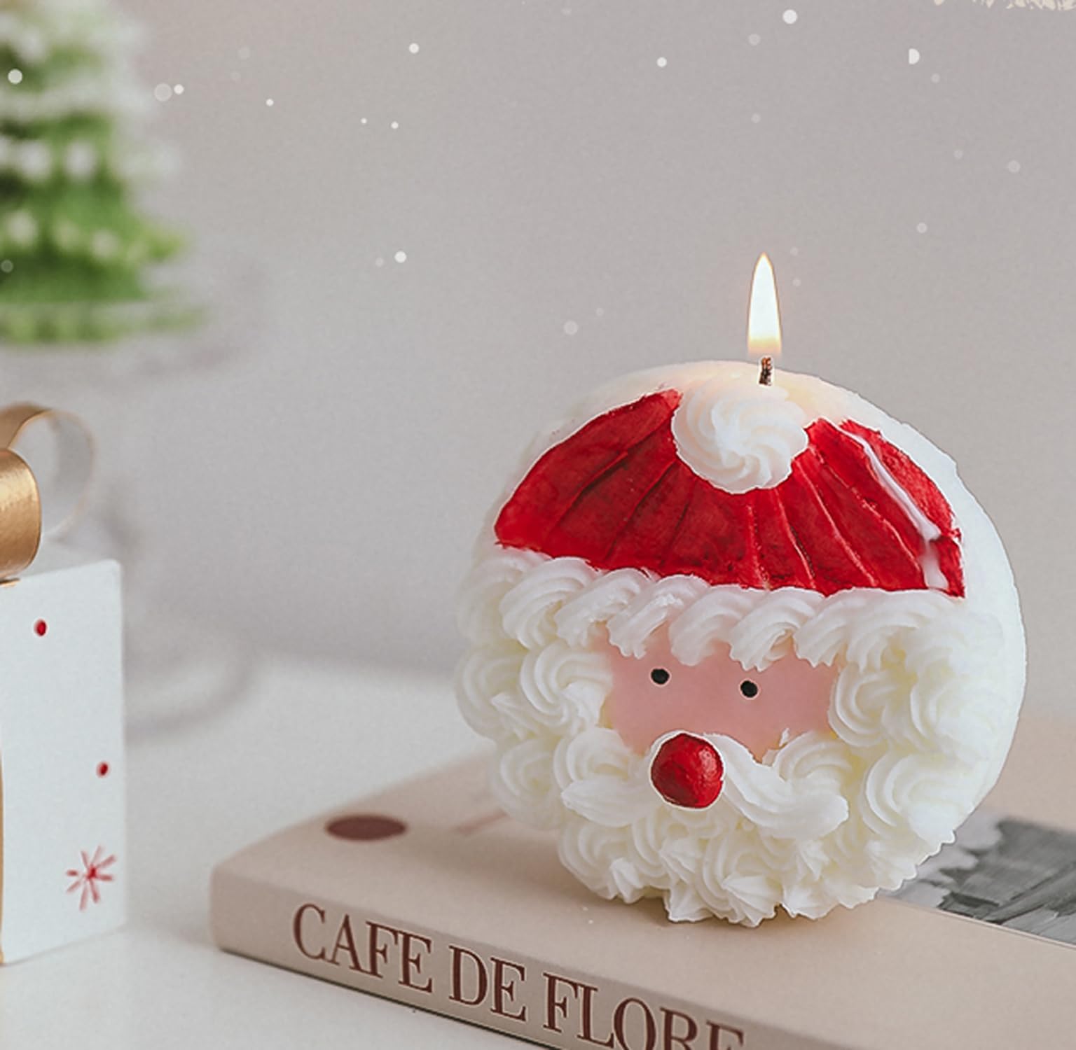 Christmas Cake Scented Candle,110G Handmade Aroma Soy Wax Santa Claus Decorative Candle T-shin Au supplements