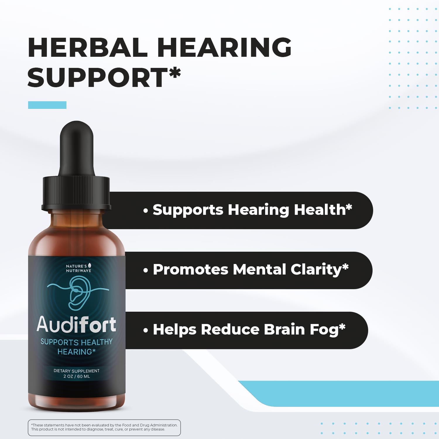 Nature’s NutriWave Audifort Drops – Herbal Liquid Supplement with Grape Seed & Panax Ginseng – Non-GMO, Easy-to-Take, Made in the USA – 60 Servings, 1 Month Supply Nature’s NutriWave Au supplements