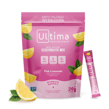 Ultima Replenisher Daily Electrolyte Drink Mix – Pink Lemonade, 20 Stickpacks – Hydration Ultima Replenisher Au supplements