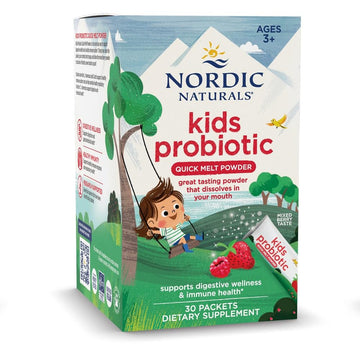 Nordic Naturals Kids Probiotic Quick Melt Powder, Mixed Berry - 30 Packets - 3 Billion CFU - Digestive Wellness, Immune Support - Non-GMO, Vegan - 30 Servings Nordic Naturals Au supplements