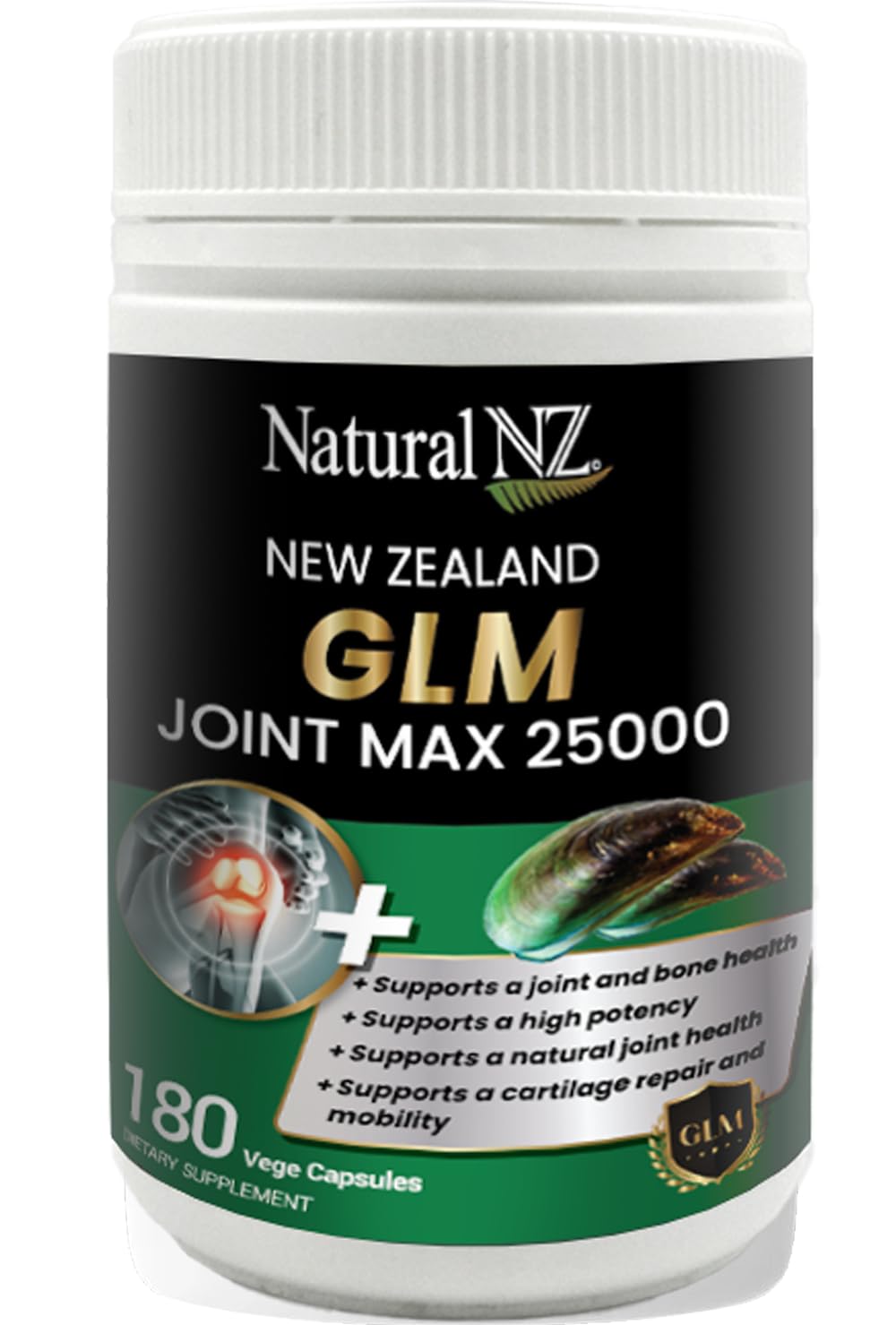 Natural NZ GLM (Green Lipped Mussel) Joint Max 25000 180 Capsuels (1) Natural NZ Au supplements