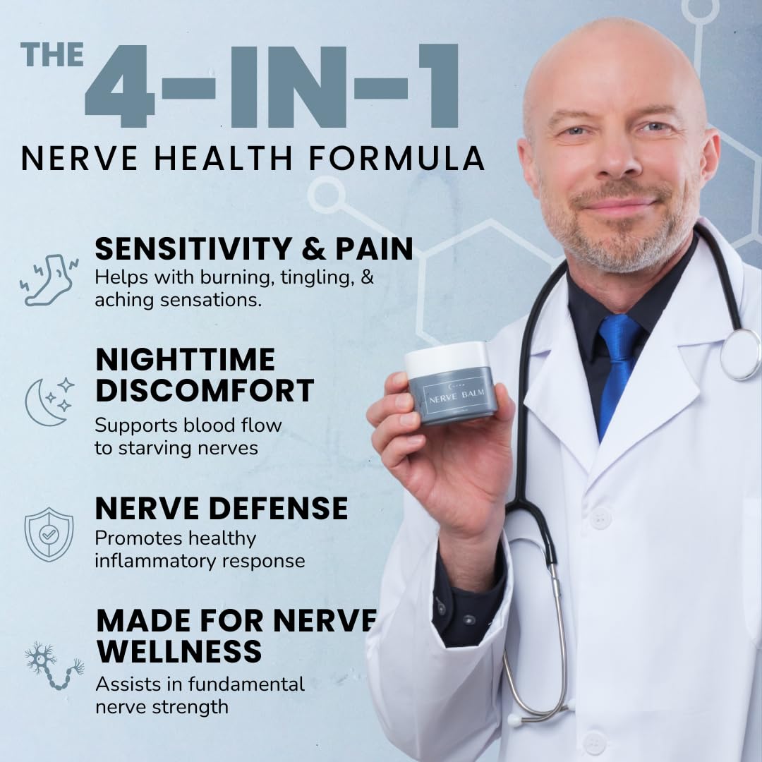 Lune Nerve Balm – Neuropathy Cream for Burning, Tingling & Numbness in Feet & Hands | Natural Nerve Pain Relief Cream with Arnica, Vitamin B6 & Magnesium | 3.4 oz Lune Au supplements