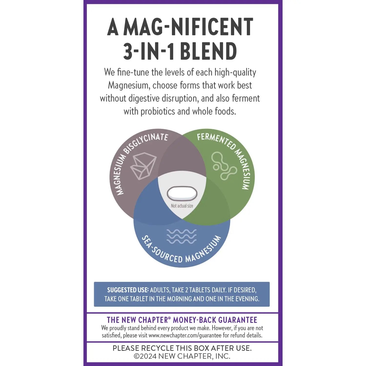 New Chapter Magnesium Complex Supplement, 325mg with Magnesium Glycinate + Sea-Sourced + Fermented Forms for Heart, Bone, Nerve, Muscle & Cellular Energy, 100% Vegan, 60 Tablets New Chapter Au supplements
