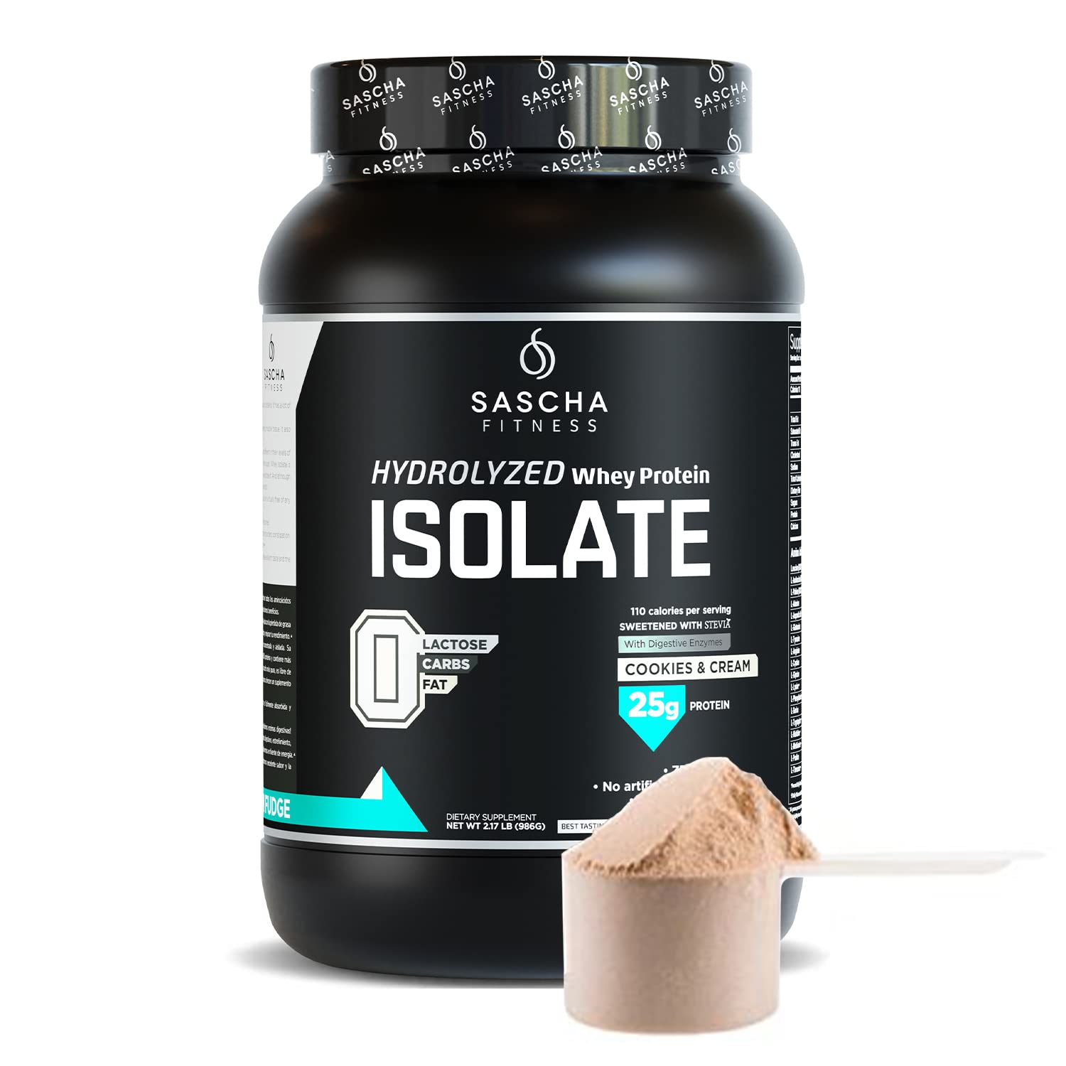 SASCHA FITNESS Hydrolyzed Whey Protein Isolate,100% Grass-Fed (2 Pounds, Cookies SASCHA FITNESS Au supplements