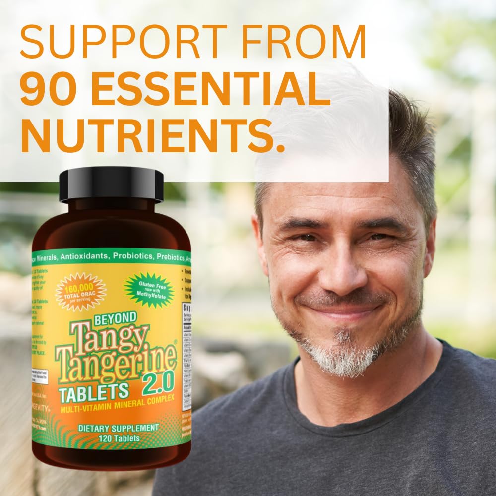Youngevity Beyond Tangy Tangerine 2.0 Multi-Vitamin & Mineral Complex - Made with Natural & Whole Foods | 160,000 ORAC | 120 Tablets | 1 Bottle Youngevity Au supplements