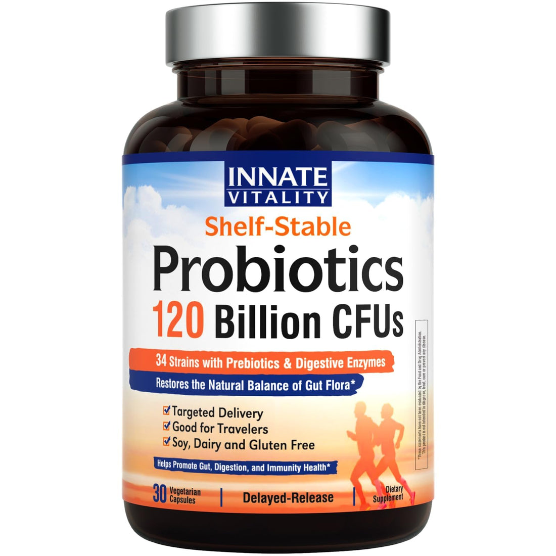 Innate Vitality Probiotics 120 Billion CFUs for Men & Women, 34 Strains with Prebiotics & Digestive Enzymes, Immune & Digestive Health Innate Vitality uk supplements