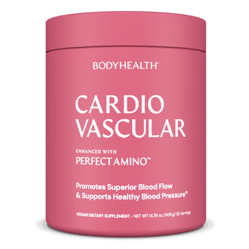 BodyHealth Cardio Vascular with PerfectAmino, Blood Flow and Heart Health Supplement Support with CoQ10, Nicotinamide Riboside, Resveratrol and D-Ribose, Chocolate Flavor, 30 Servings BodyHealth Au supplements