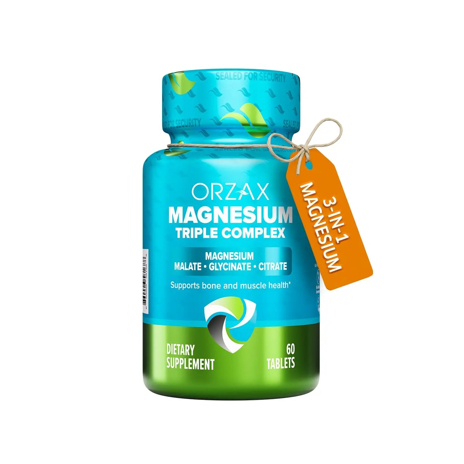 ORZAX Magnesium Triple Complex | Magnesium Glycinate, Citrate, Malate | Vegan, Gluten Free, Dairy Free, Halal | 200 mg of Triple Complex Magnesium for Muscles & Energy for Women and Men | 60 Tablets ORZAX Au supplements