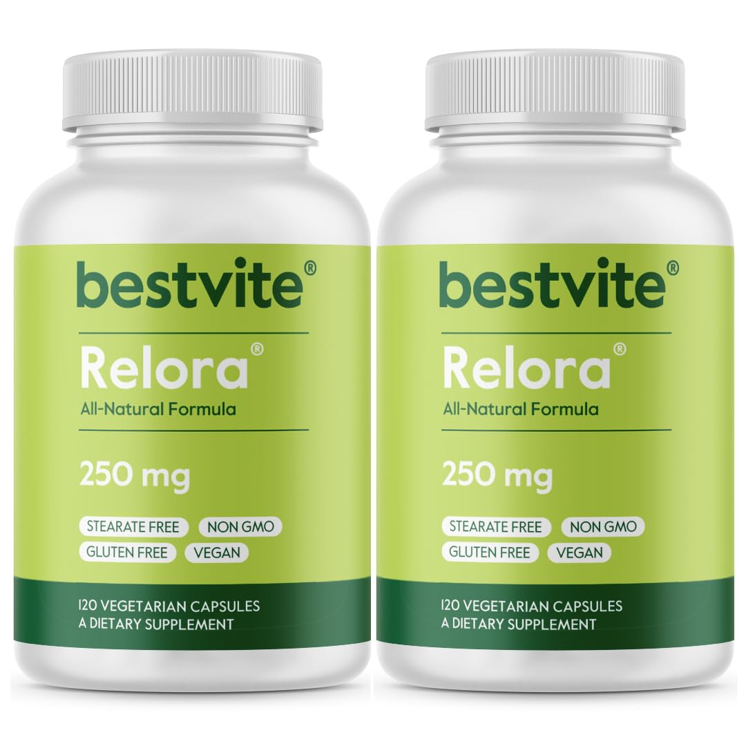 BESTVITE Filler-Free Relora 250mg (240 Vegetarian Capsules) (120 x 2) – Clinically Researched – No Stearates – Vegan – No Fillers – Supports the Management of Occasional Stress* BESTVITE Au supplements