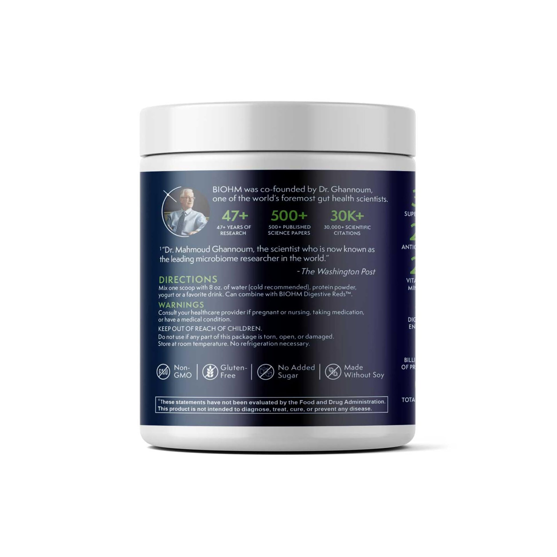 BIOHM Digestive Greens, Green Superfood Powder (7.4 Oz, 30 Servings) Immune & Gut Health Support with Antioxidants, Vitamins, Probiotics & Enzymes, Good Source of Fiber, Berry Flavor BIOHM Au supplements