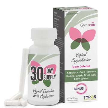 Gynacan Boric Acid Suppositories for Women - pH Balance Vaginal Treatment for Women Odor Prevention, Pure Formula, No-Mess Applicator, Gentle & Effective Gynacan Au supplements
