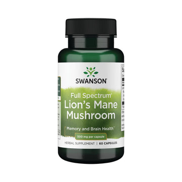 Swanson Lion's Mane Mushroom Capsules - 500 mg Each, 60 Capsules Swanson Au supplements