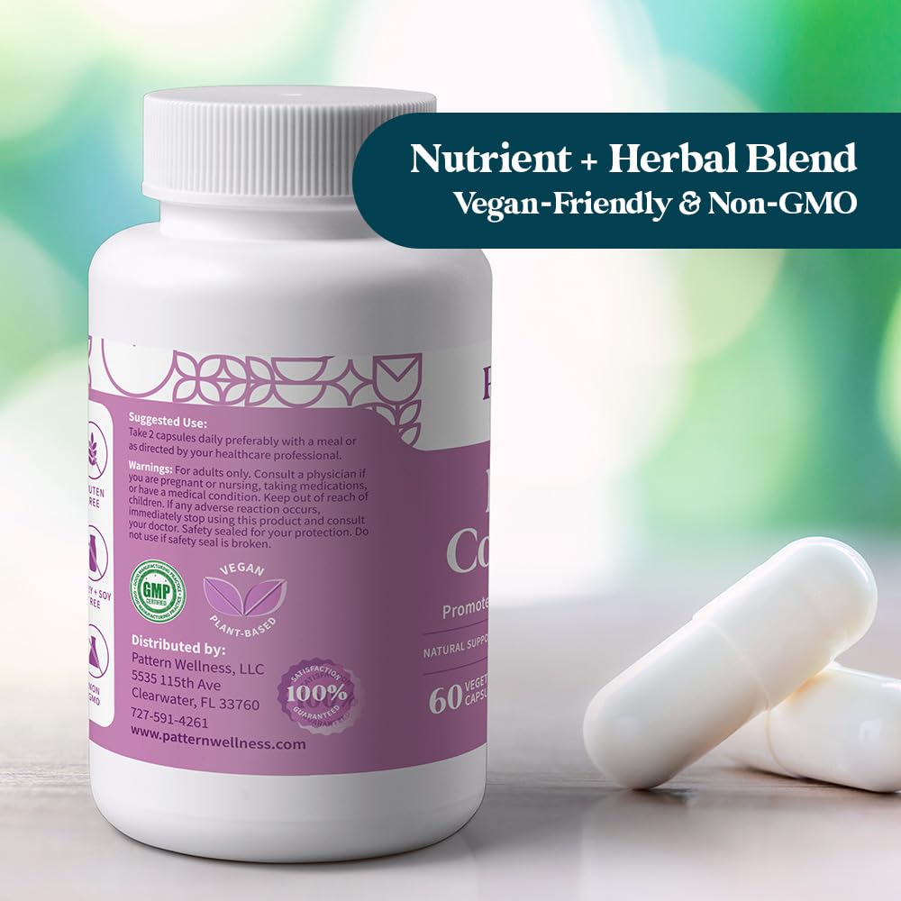Pattern Wellness PMS Complex – Monthly Cycle Wellness Support – with Vitamin B6, Magnesium & Herbal Extracts – 60 Vegan Capsules Pattern Wellness Au supplements