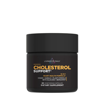 Livingood Daily Cholesterol Support Supplement with Garlic, CoQ10, Vitamin E, Bergamot, Plant Sterols for Body and Heart Health Support, Supports LDL and Triglycerides, Gluten Free, Vegan, 60 Capsules Livingood Daily Au supplements