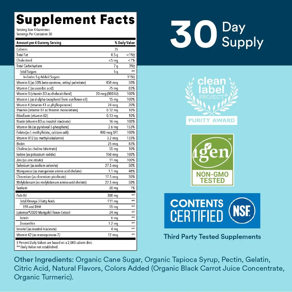 SmartyPants Women's Multivitamin Gummies, Sugar Free: Biotin, Methylfolate, Omega 3 (ALA), Vitamin D & Teen Guy Multivitamin Gummies: Omega 3 Fish Oil (EPA/DHA), Vitamin D3, C, Vitamin B12, B6 SmartyPants Au supplements
