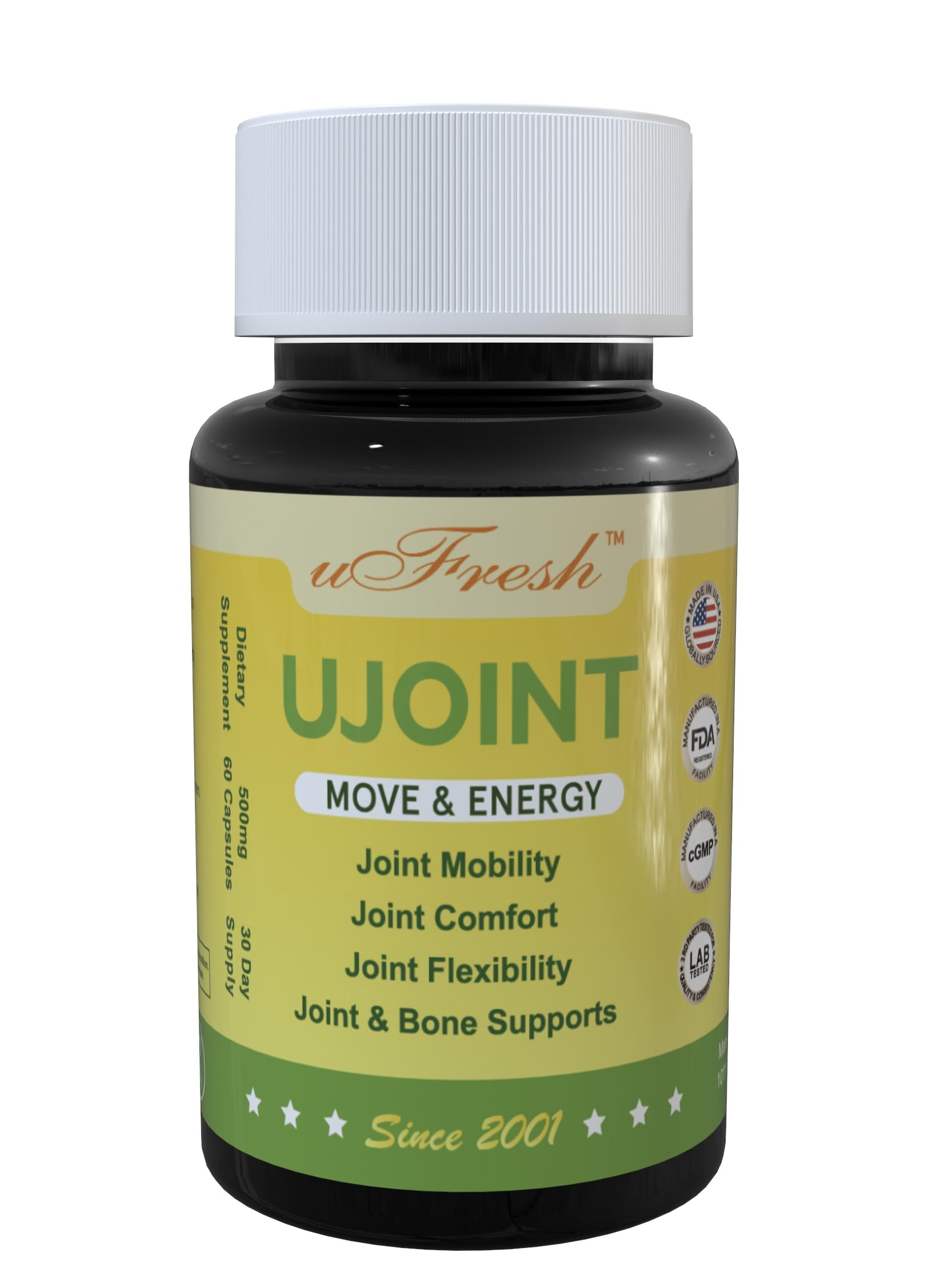 UJoint Move & Energy Joint Flexibility and Mobility Dietary Supplements, 30 Day Supply, 60 Capsules (1) uFresh Au supplements
