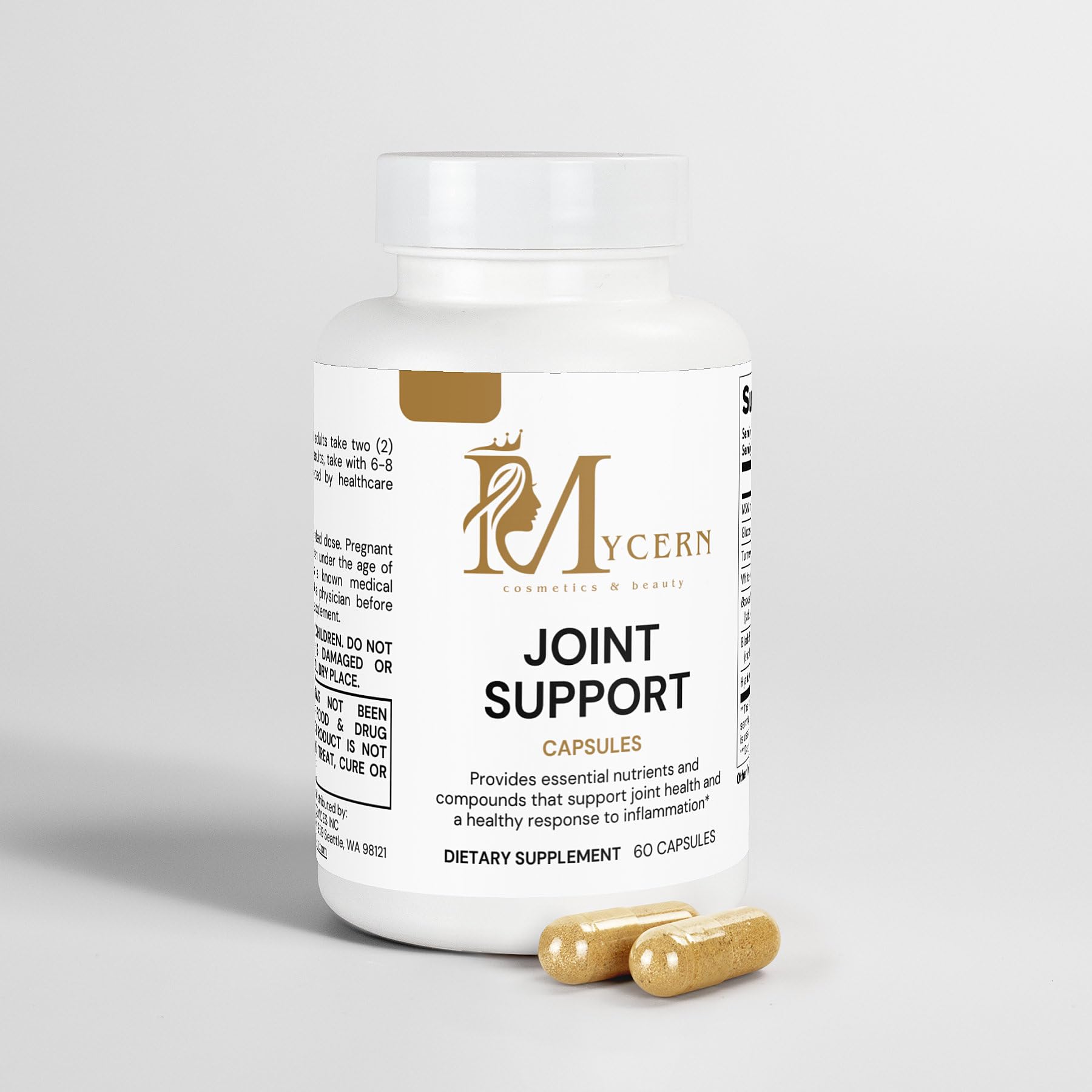 Joint Support Supplement – 60 Caps – MSM, Glucosamine HCl, Turmeric Supplement, Boswellia, Hyaluronic Acid Capsules & Black Pepper, Flexibility, Mobility & Comfort Joint Health – Made in USA Mycern Au supplements