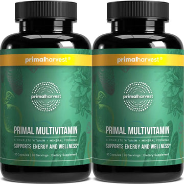Primal Harvest Primal Multivitamin - Daily Multi-Vitamin Supplement with 21 Essential Vitamins & Minerals for Women & Men (2 Pack (30 Count)) Primal Harvest Au supplements