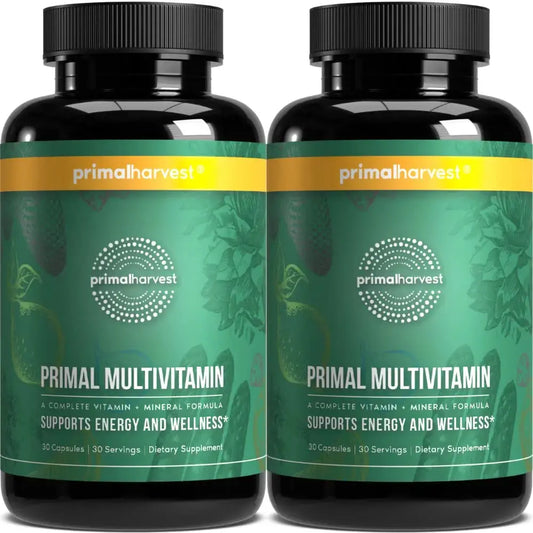 Primal Harvest Primal Multivitamin - Daily Multi-Vitamin Supplement with 21 Essential Vitamins & Minerals for Women & Men (2 Pack (30 Count)) Primal HarvestAU supplements