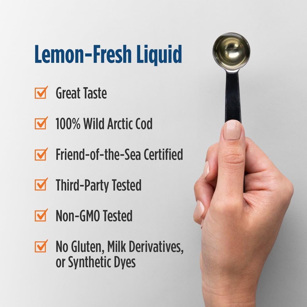 Nordic Naturals Arctic-D Cod Liver Oil, Lemon - 8 oz - 1060 mg Total Omega-3s + 1000 IU Vitamin D3 - EPA & DHA - Heart, Brain, Bone, Immune & Mood Support - Non-GMO - 48 Servings Nordic Naturals Au supplements