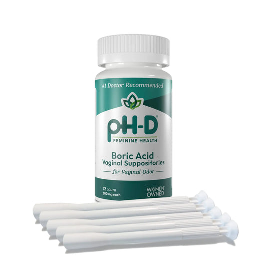 pH-D Feminine Health Support - Boric Acid Starter Bundle - pH-D Boric Acid Vaginal Suppositories 72 Count and 5 Vaginal Suppository Applicators pH-D Feminine Health SupportAU supplements