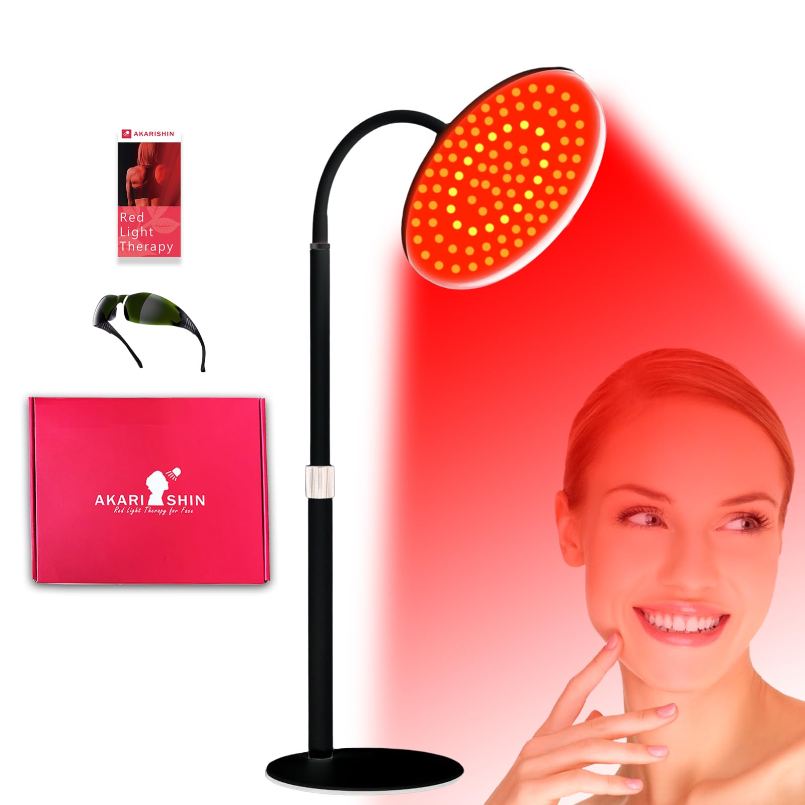 Akarishin Red Light Therapy Lamp - Boost Skin Vitality and Ease Muscle Soreness with Adjustable Stand AkarishinUS supplements