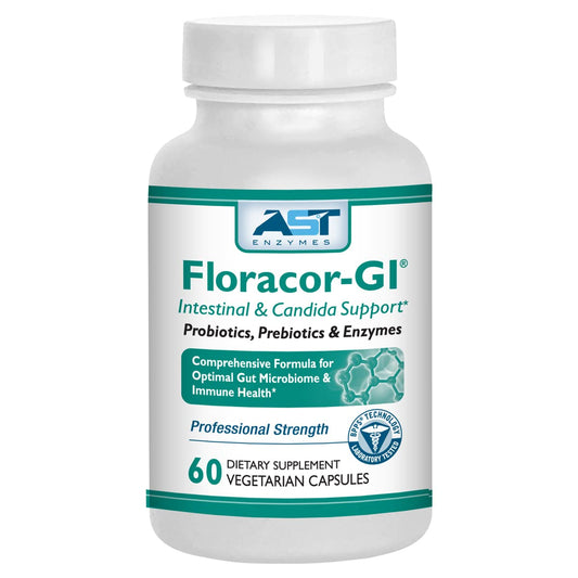 AST Enzymes Floracor - Supports Gut & Intestinal Health - Premium Probiotic, Prebiotic and Enzyme Formula - 60 Vegetarian Capsules AST EnzymesUS supplements