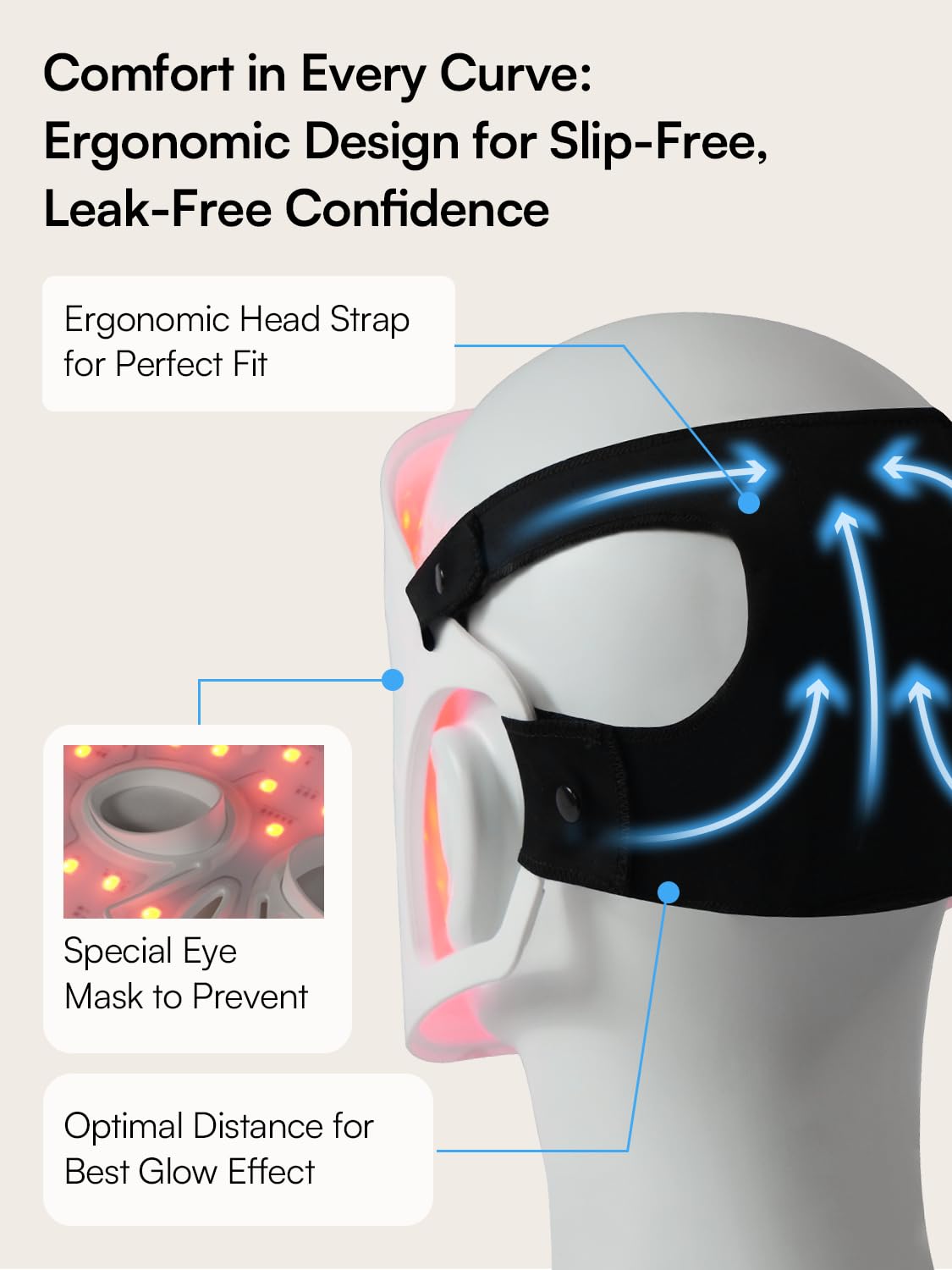 INIA GLOW Light Therapy Mask for Face, LED Mask with Red Blue Green Light and Advanced Near-Infrared INIA Au supplements