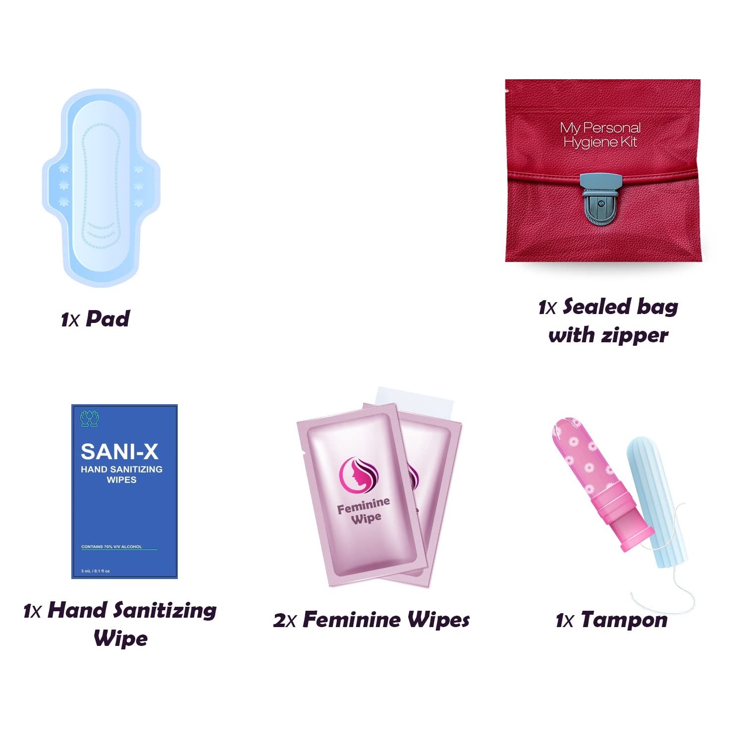 Menstrual Kit All-in-One | Convenience on The Go | Single Period Kit Pack for Travelling, Tweens pH Advantage Au supplements