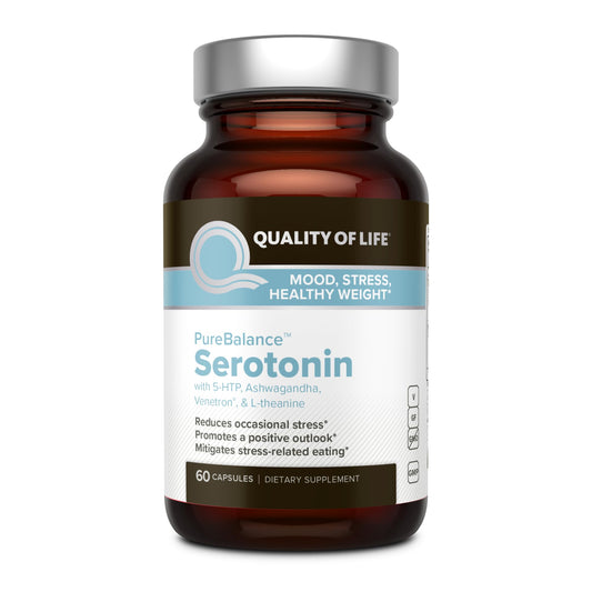 Quality of Life Pure Balance Serotonin Premium–Helps Boost Serotonin & Cortisol Levels - Includes 5-HTP, Venetron, Sensoril, Vitamin D3 & L-Theanine–60 Capsules Quality of LifeAu supplements