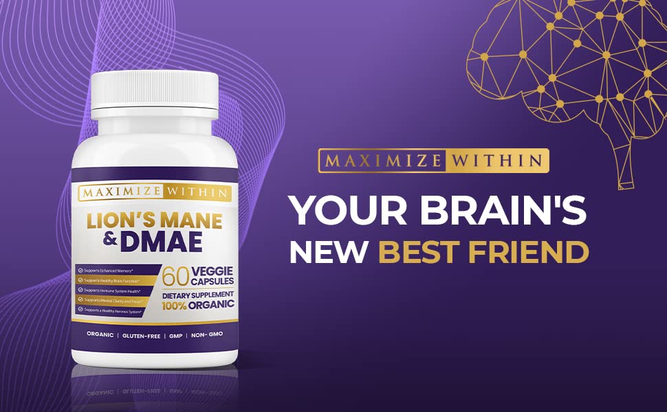 Lion's Mane & DMAE Capsules: Enhance Memory, Boost Mental Clarity Maximum Slim Au supplements