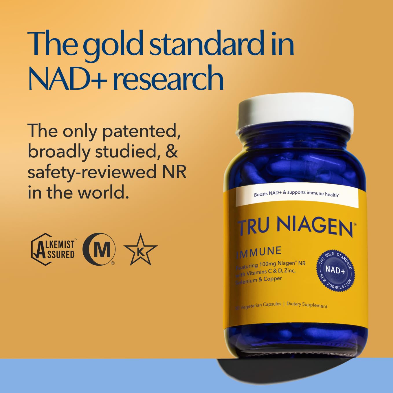 TRU NIAGEN NAD+ Immune Support Supplement - Daily Defense - Vitamin C, Vegan D3 2000 IU, Zinc, Selenium, Copper + 100mg NAD Plus Boosting Niagen NR - 30 Capsules TRU NIAGEN Au supplements