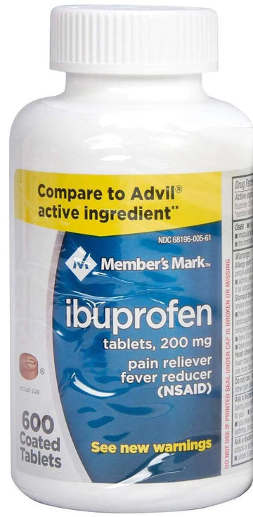 Member's Mark Ibuprofen Coated Tablets 200mg Pain Reliever Fever Reducer, 1 Bottle, 600 Tablets MEMBER´S MARK Au supplements