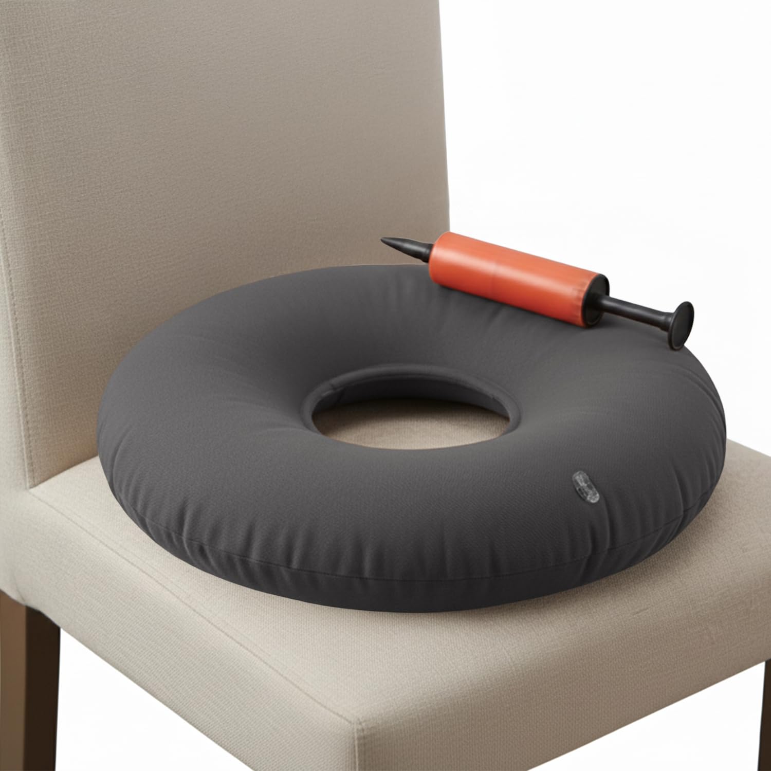 Dr. Frederick’s Original Inflatable Donut Pillow - 18" Seat Cushion for Tailbone Pain, Hemorrhoids & Bed Sores – Doctor-Developed for Postpartum, Prostatitis & Travel - Odor-Free, Durable Vinyl - Gray Dr. Frederick's Original Au supplements