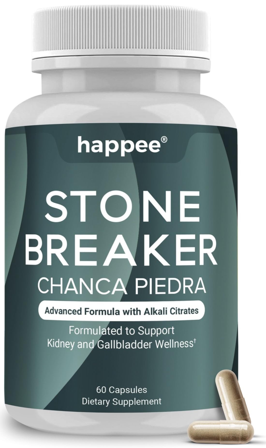Happee Chanca Piedra Stone Breaker Kidney & Gallbladder Cleanse – Kidney Stone Dissolver & Passage Support - High Potency Phyllanthus Niruri with Magnesium, Potassium & Herbal Blend - 60 Capsules Happee Au supplements