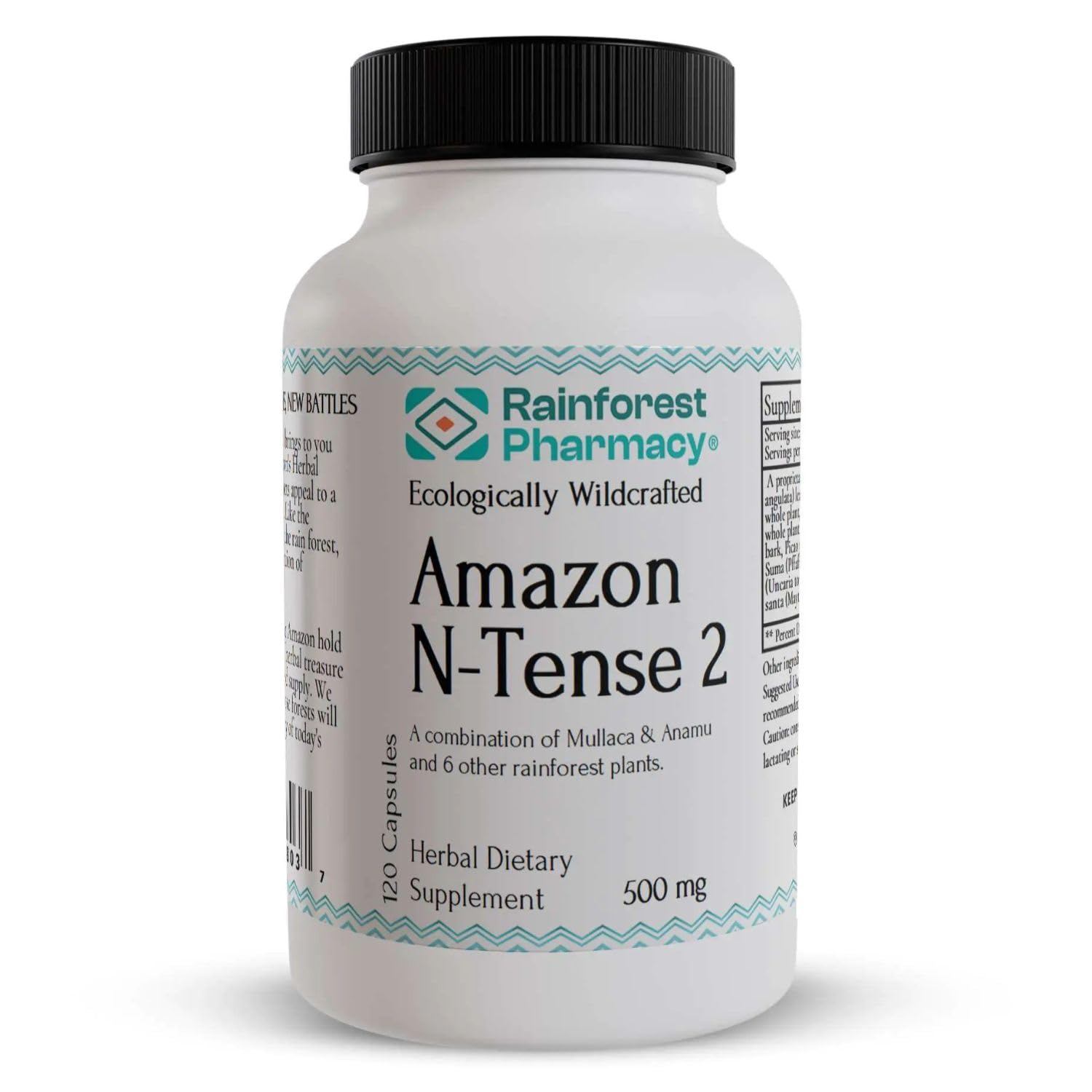Rainforest Pharmacy N-Tense (2) Wildcrafted Amazon Rainforest Herbal Supplement to Support Cellular Health 500mg | 120 Vegetable Capsules with Mullaca, Anamu, Cat’s Claw, Suma Rainforest Pharmacy Au supplements
