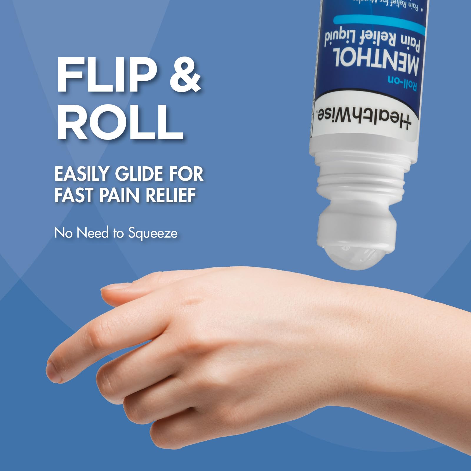 HealthWise 16% Menthol Roll-On | Cold Hot Sensation | Pain Relief Liquid | 2.5 oz. 73 mL | Non-Greasy Formula | Immediate Penetrating Action | Topical Analgesic HealthWise Au supplements