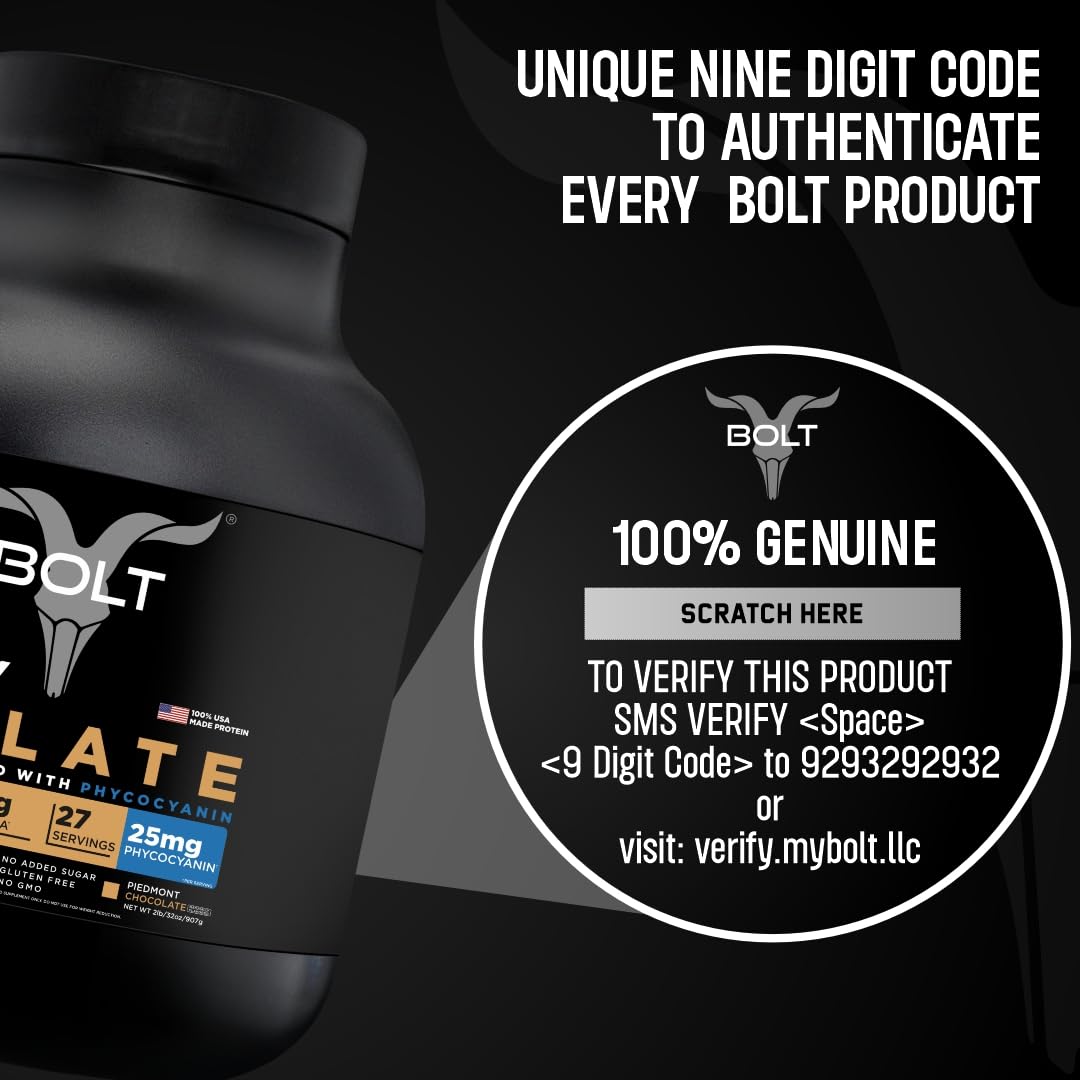 Bolt Nutrition Whey Isolate Protein Powder | with Superfood Phycocyanin | Muscle Strength Bolt Nutrition Au supplements