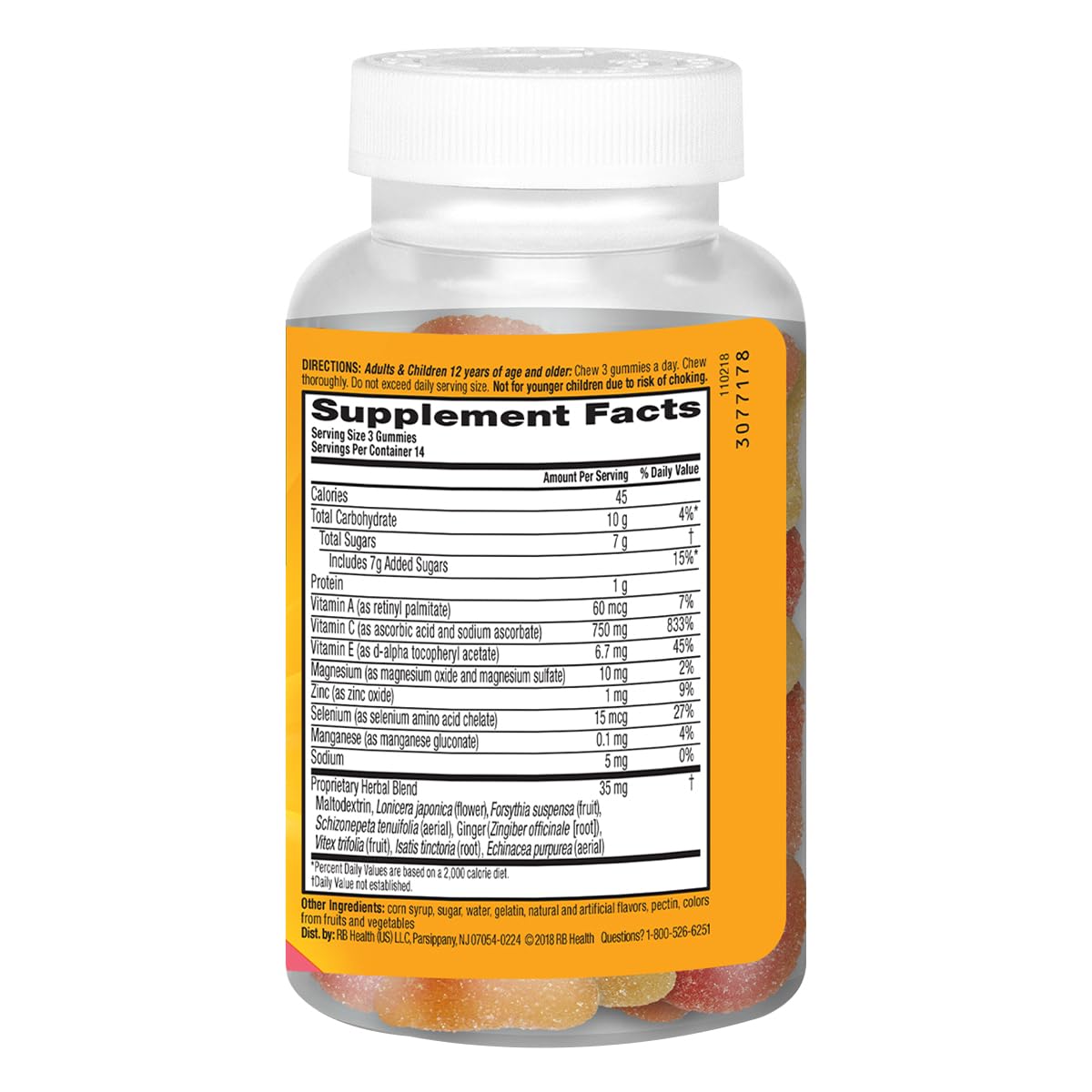 Airborne 750mg Vitamin C Immune Support Supplement Gummies for Adults, Assorted Fruit Flavor, Gluten Free Crafted Blend with Powerful Antioxidants Vitamins A C & E, 42 Gummies (2 Pack) Airborne Au supplements