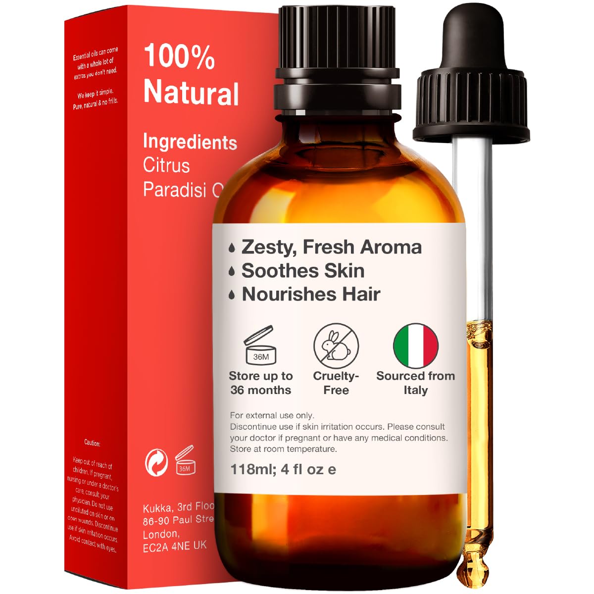 Kukka Grapefruit Essential Oil for Diffuser - 100% Natural Grapefruit Essential Oil for Skin KUKKA essential oils Au supplements