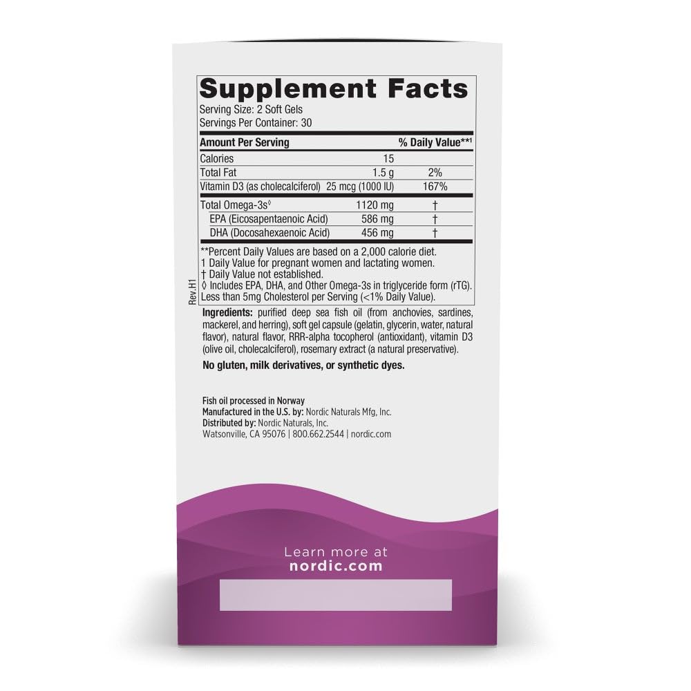 Nordic Naturals Postnatal Omega-3, Lemon - 60 Soft Gels - 1120 Total Omega-3 + 1000 IU Vitamin D3 - Formulated for New Moms; Supports Optimal Wellness, Positive Mood, Healthy Metabolism - 30 Servings Nordic Naturals Au supplements